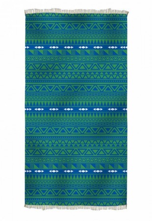 DELFI PARLIAMENT BLUE AND LIME | HAMMAM HÅNDKLE