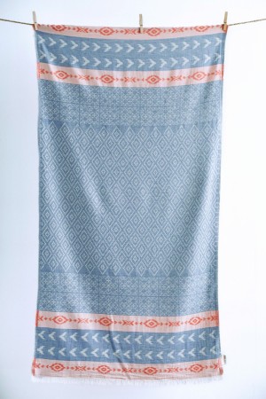 PYRGI, Beach towel, BLUE JEAN - ASTAKOS | HAMMAM HÅNDKLE