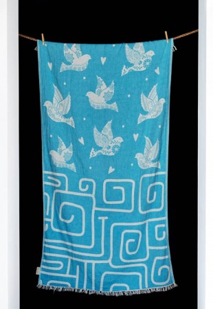 URANUS Beach towel, TURQUOISE| HAMMAM HÅNDKLE