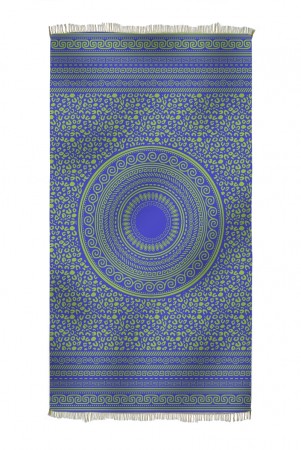 KNOSOS Beach towel | NAVY BLUE | LIME | HAMMAM HÅNDKLE